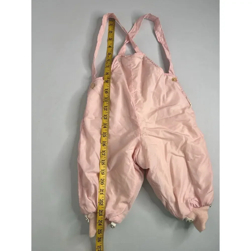 Vintage Snowsuit Quilted Pram Trundle Bundle Pink Removable Booties